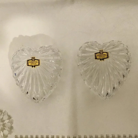 NEW MILANO CRYSTAL  D ADRIANA 2 HEART BOX W/ LID EUROPEAN CRYSTAL 24% LEAD - Picture 3 of 6